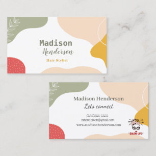 Boho Abstrakt Hair Stylist Business Cards Visitenkarte
