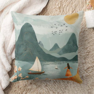Boho Abstrakt Landschaft (11) Kissen