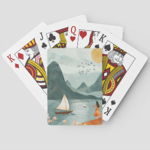 Boho Abstrakt Landschaft (11) Spielkarten