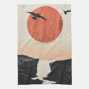 Boho Abstrakt Landschaft (12) Geschirrtuch