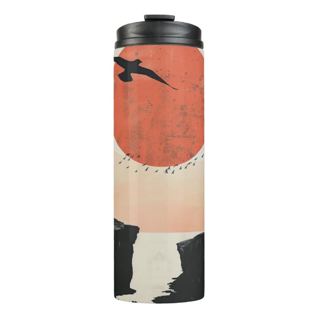 Boho Abstrakt Landschaft (12) Thermosbecher (Vorderseite)