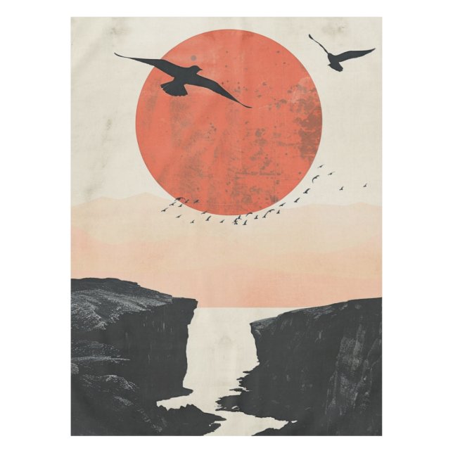 Boho Abstrakt Landschaft (12) Tischdecke (Vorderseite)