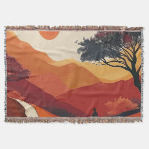 Boho Abstrakt Landschaft (19) Decke