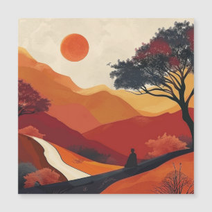 Boho Abstrakt Landschaft (19) Magnetkarte