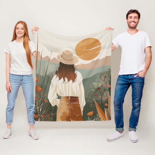 Boho Abstrakt Landschaft (20) Fleecedecke (Beispiel)