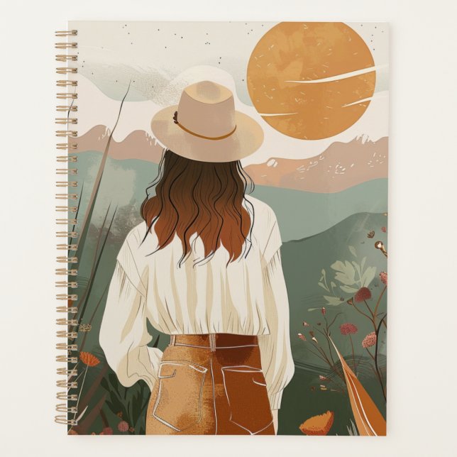 Boho Abstrakt Landschaft (20) Planer (Vorderseite)