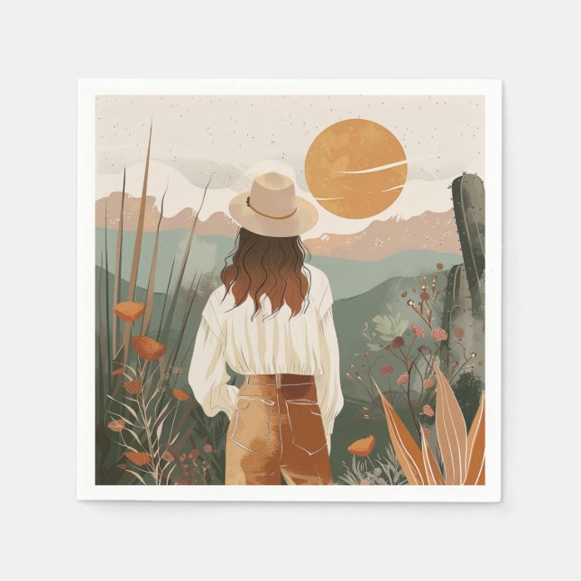 Boho Abstrakt Landschaft (20) Serviette (Vorderseite)