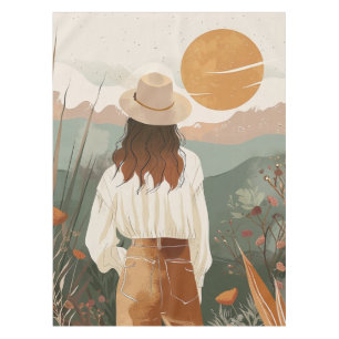 Boho Abstrakt Landschaft (20) Tischdecke