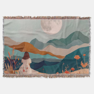 Boho Abstrakt Landschaft (21) Decke