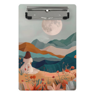 Boho Abstrakt Landschaft (21) Mini Klemmbrett