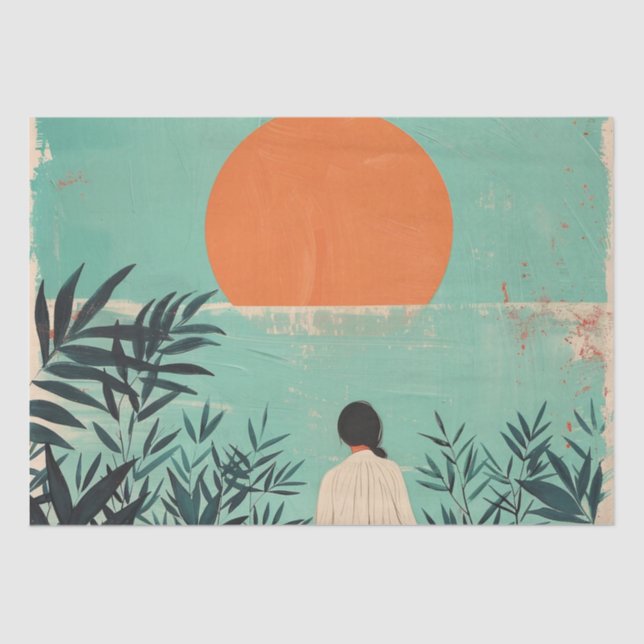 Boho Abstrakt Landschaft (22) Seidenpapier (Vorderseite)