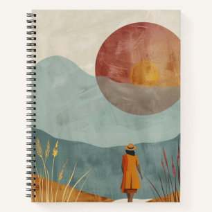 Boho Abstrakt Landschaft (23) Notizbuch