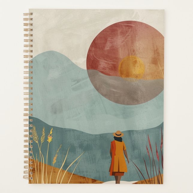 Boho Abstrakt Landschaft (23) Planer (Vorderseite)