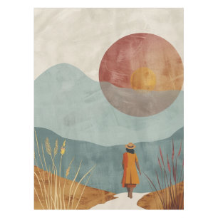 Boho Abstrakt Landschaft (23) Tischdecke