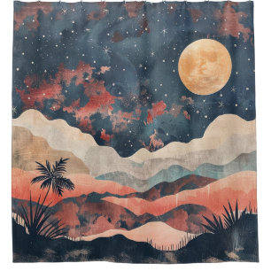 Boho Abstrakt Landschaft (24) Duschvorhang