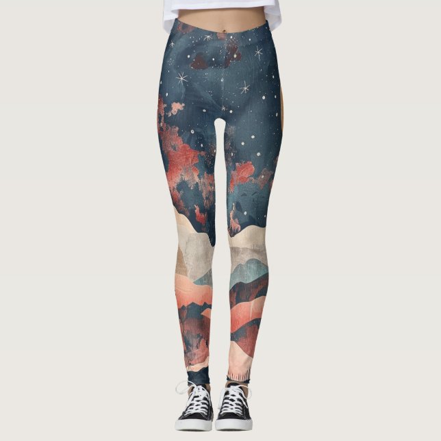 Boho Abstrakt Landschaft (24) Leggings (Vorderseite)