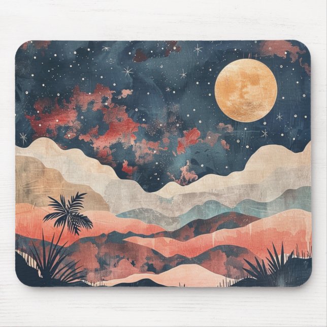Boho Abstrakt Landschaft (24) Mousepad (Vorne)