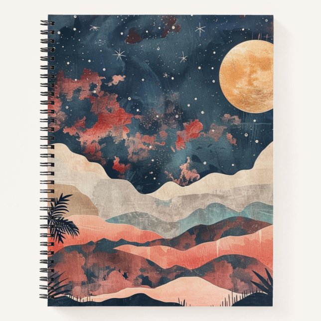 Boho Abstrakt Landschaft (24) Notizbuch (Vorderseite)