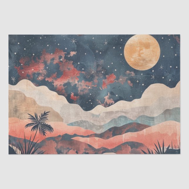 Boho Abstrakt Landschaft (24) Seidenpapier (Vorderseite)