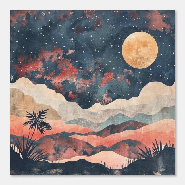 Boho Abstrakt Landschaft (24) Tapete (Vorderseite)