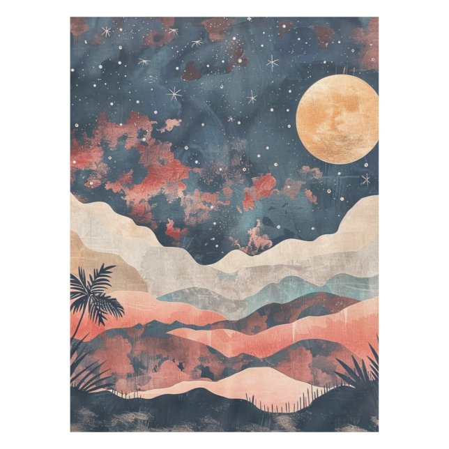 Boho Abstrakt Landschaft (24) Tischdecke (Vorderseite)