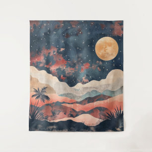 Boho Abstrakt Landschaft (24) Wandteppich