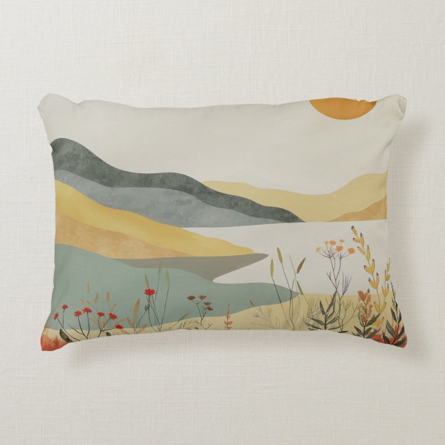 Boho Abstrakt Landschaft (25) Dekokissen (Vorderseite)