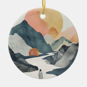 Boho Abstrakt Landschaft (2) Keramik Ornament