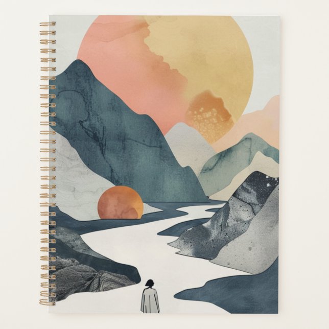 Boho Abstrakt Landschaft (2) Planer (Vorderseite)