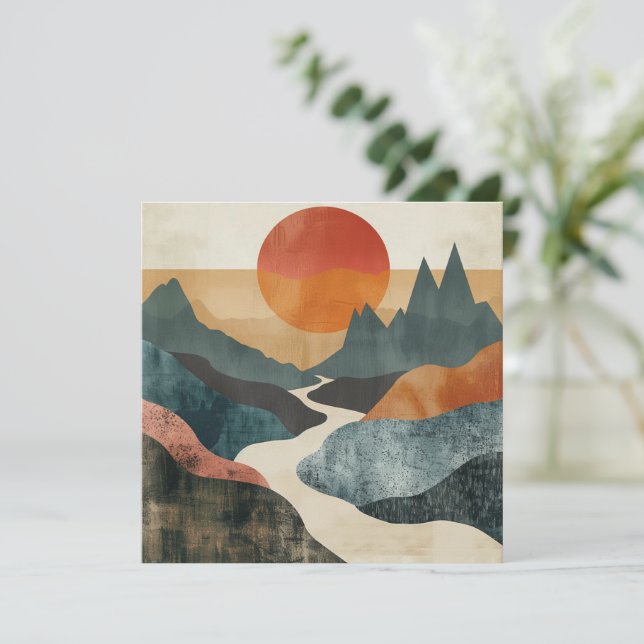 Boho Abstrakt Landschaft (5) (Stehend Vorderseite)