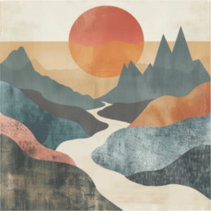 Boho Abstrakt Landschaft (5) Aufkleber