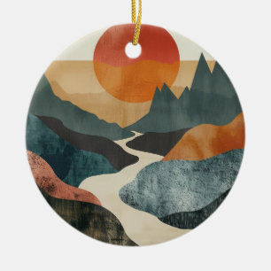 Boho Abstrakt Landschaft (5) Keramik Ornament