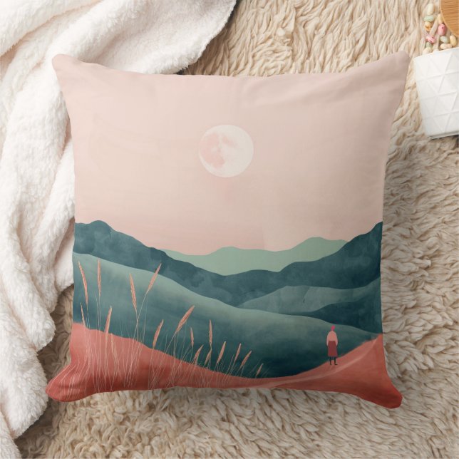 Boho Abstrakt Landschaft (7) Kissen (Decke)