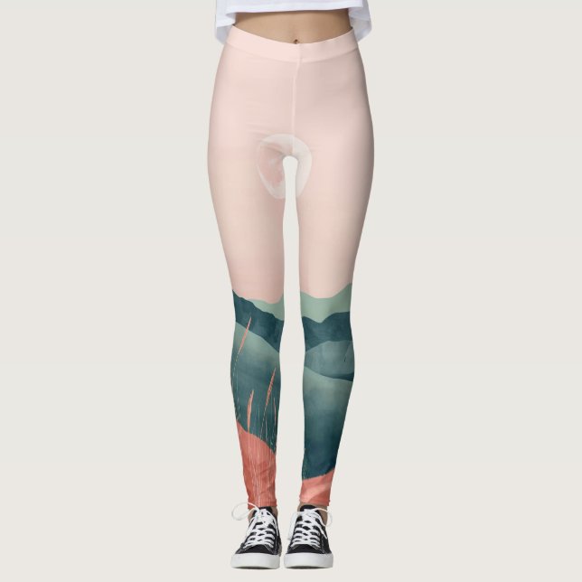 Boho Abstrakt Landschaft (7) Leggings (Vorderseite)