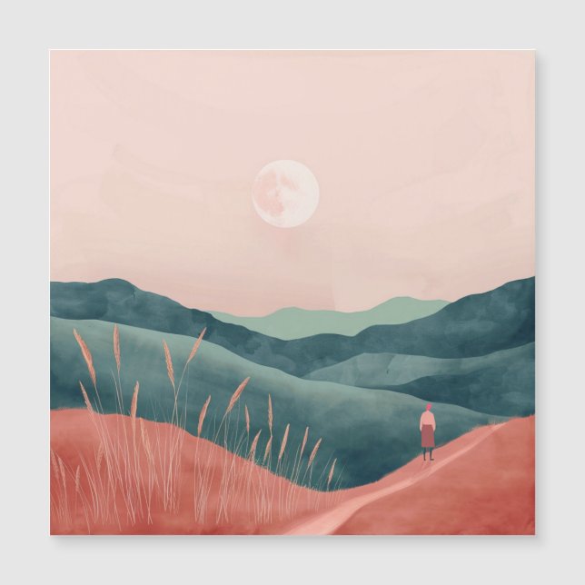 Boho Abstrakt Landschaft (7) Magnetkarte (Vorderseite)