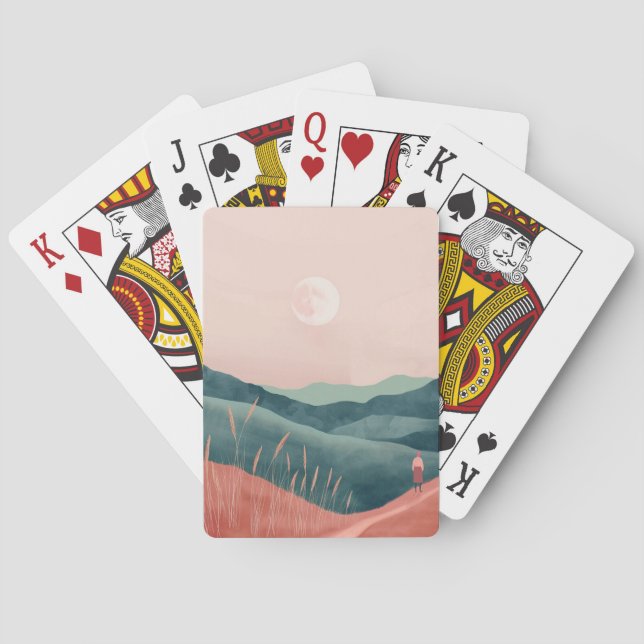 Boho Abstrakt Landschaft (7) Spielkarten (Rückseite)