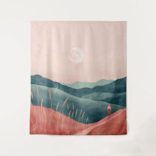 Boho Abstrakt Landschaft (7) Wandteppich