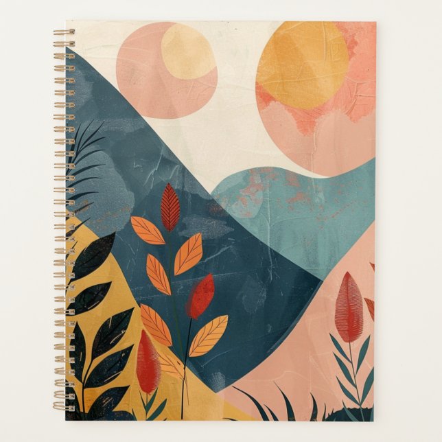 Boho Abstrakt Landschaft (8) Planer (Vorderseite)