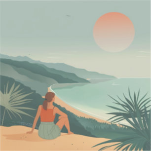 Boho Abstrakt Landschaft (9) Aufkleber