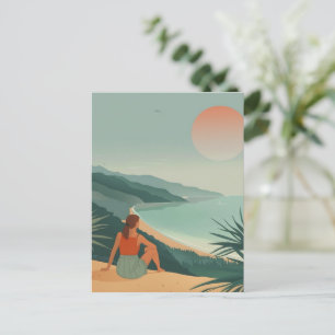 Boho Abstrakt Landschaft (9) Postkarte