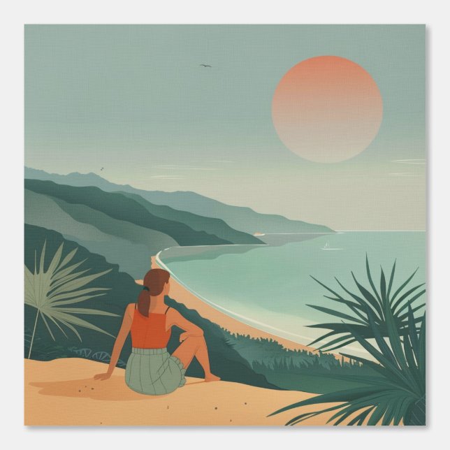 Boho Abstrakt Landschaft (9) Tapete (Vorderseite)