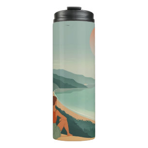 Boho Abstrakt Landschaft (9) Thermosbecher