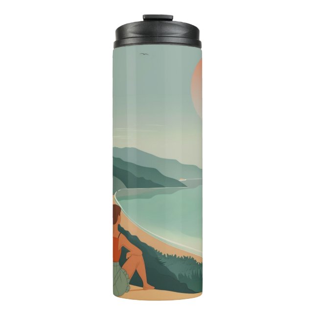 Boho Abstrakt Landschaft (9) Thermosbecher (Vorderseite)