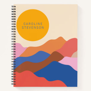 Boho Abstrakt Landschaftsgebirge Personalisiert Notizbuch