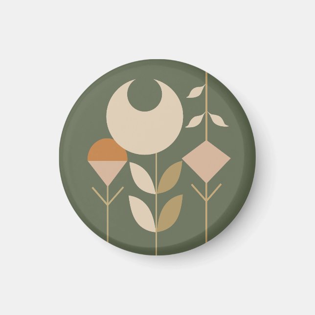 Boho Abstrakt Lily Magnet (Vorne)