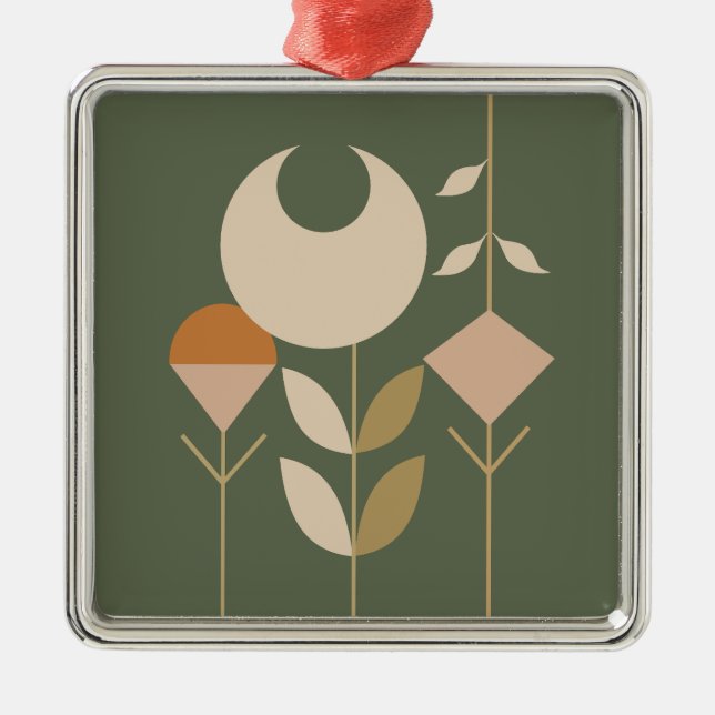 Boho Abstrakt Lily Ornament Aus Metall (Vorne)