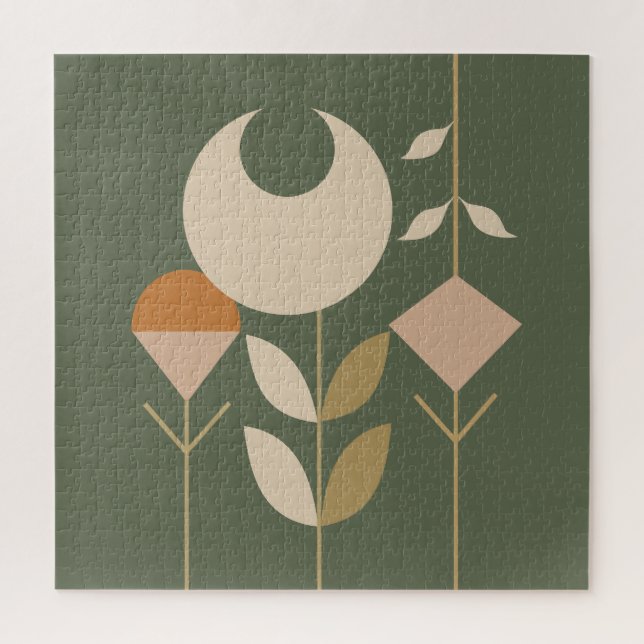 Boho Abstrakt Lily Puzzle (Vertikal)