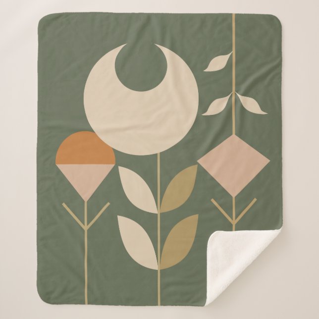 Boho Abstrakt Lily Sherpadecke (Vorderseite)