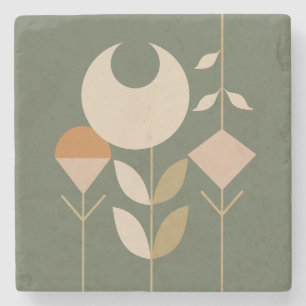 Boho Abstrakt Lily Steinuntersetzer