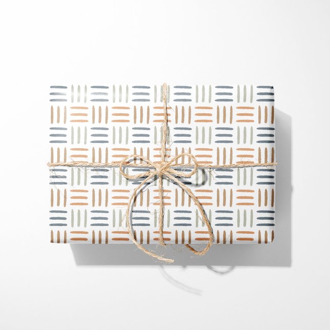 Boho Abstrakt Lines - blau Geschenkpapier (Von Creator hochgeladen)
